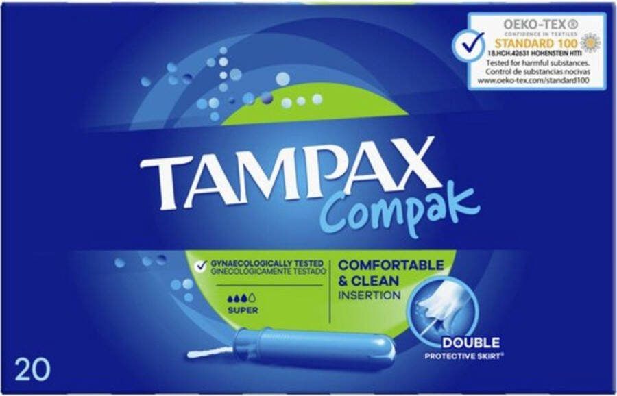 Tampax Tampons Compak Super 20 stuks 3x20 Voordeelverpakking
