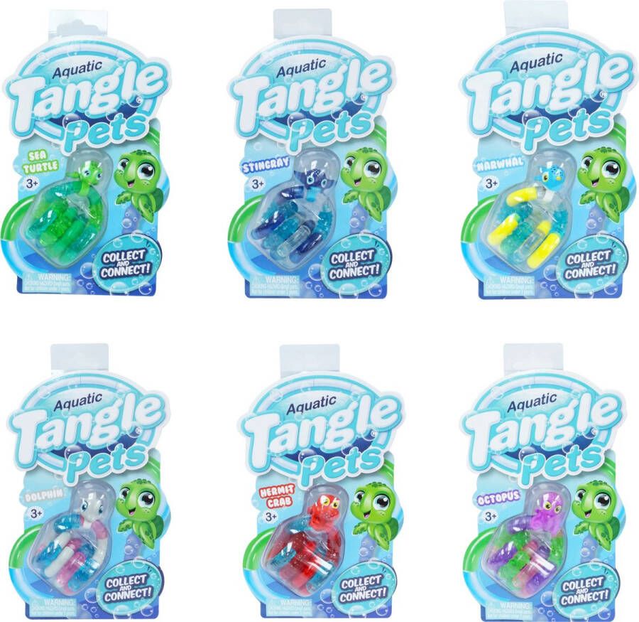 Tangle Toys Tangle Pets Aquatic 6-Pack The Original Fidget Toy Voordeelset