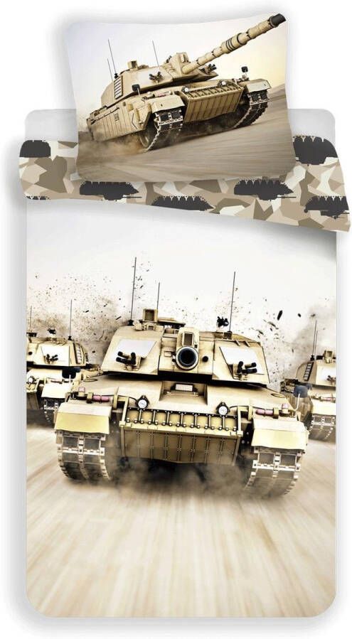 SimbaShop Tank Dekbedovertrek Camouflage Eenpersoons 140 x 200 cm Katoen