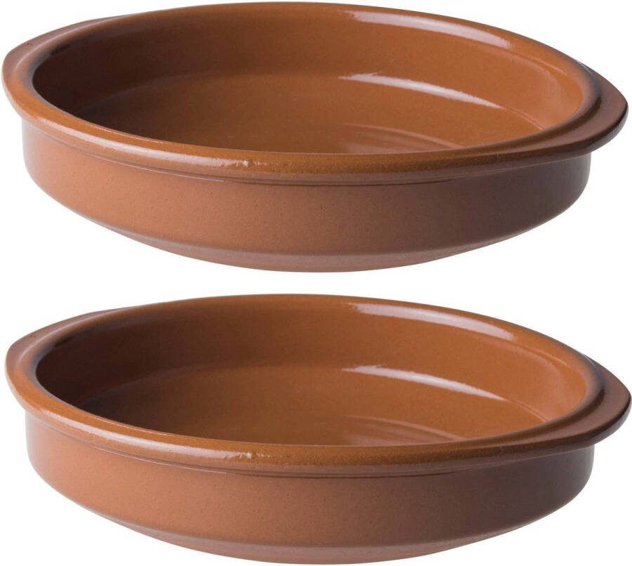 Merkloos Sans marque 2x Tapas schaaltjes terracotta 20 x 4 5 cm ovenbestendig Hapjes schaaltjes Tapas schaaltjes Lijf schaaltjes
