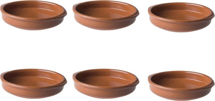 Tapas Set van 6x schaaltjes terracotta 14 x 2 5 cm ovenbestendig Ovenschaaltjes Creme brulee schaaltjes