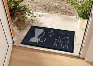 My home Mat Kat Antislip diermotief cat met tekst robuust gemakkelijk in onderhoud