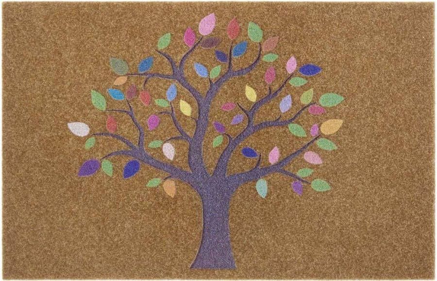 My home Mat Boom multicolour Herfstmotief kokos-look robuust gemakkelijk in onderhoud antislip vuilvanger