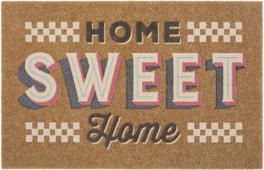 My home Mat Home sweet Home multicolour met tekst met tekst kokos-look robuust gemakkelijk in onderhoud antislip