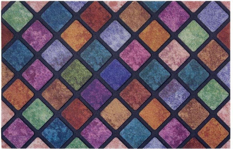 My home Mat CARO Geschikt voor binnen en buiten in vrolijke kleuren robuust gemakkelijk in onderhoud antislip