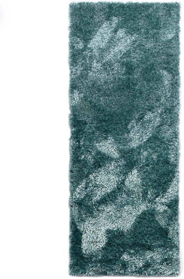 Tapeso Hoogpolige loper Velours Posh turquoise 80x300 cm