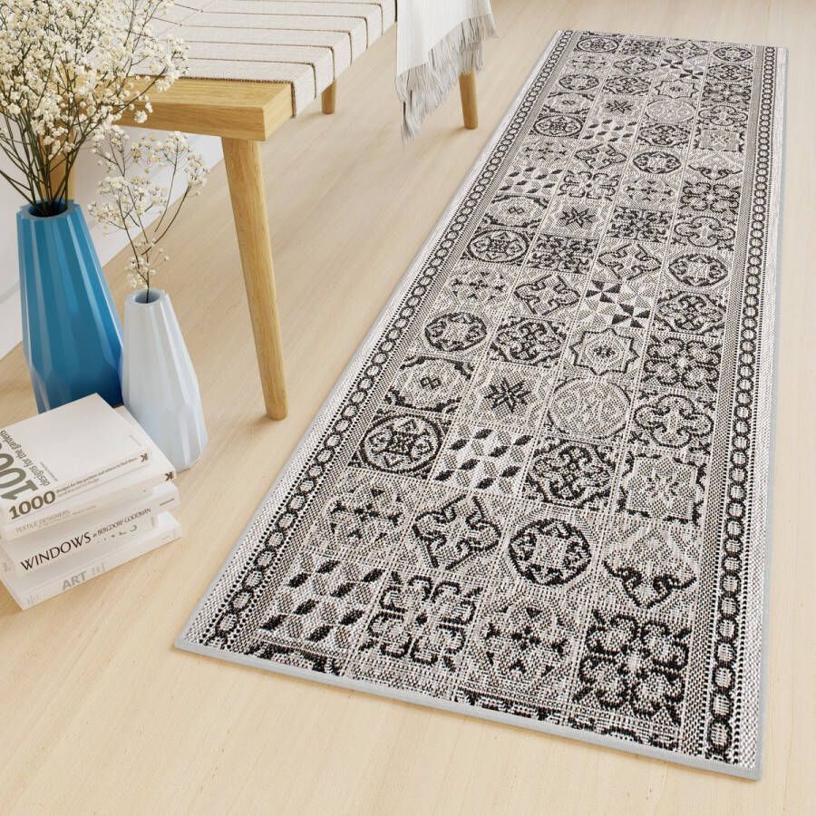 Tapiso Melissa Loper Laagpolig Grijs Indoor Outdoor Vloerkleed Maat- 70x750
