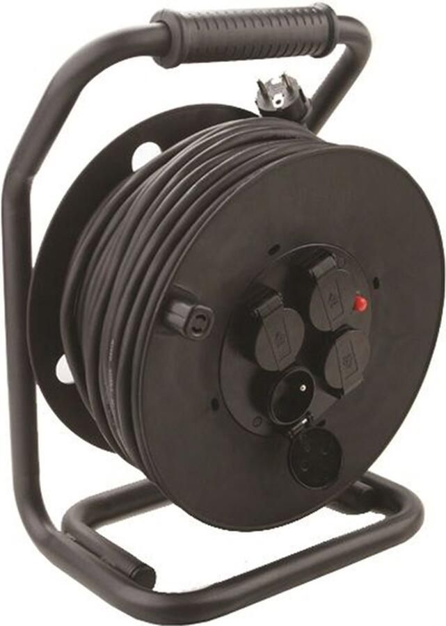 Target haspel 25 meter 4 stopcontacten IP44 industriele kabel (Neopreen) 3x2 5mm2