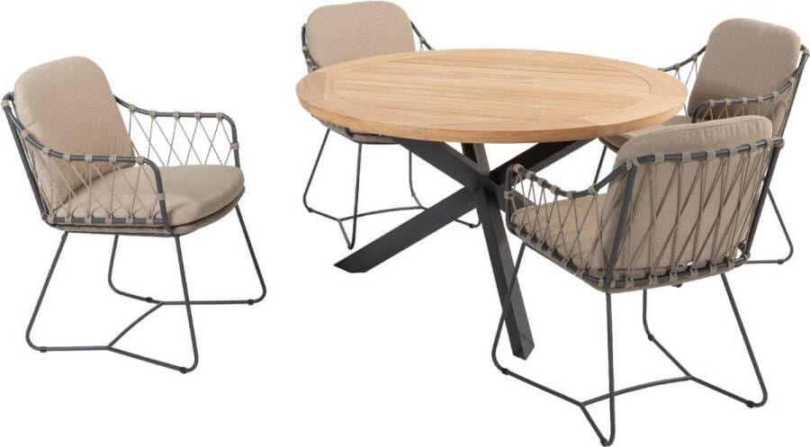 Taste by 4-Seasons Outdoor Taste Prego Prado ronde tuinset 5-delig Ø130 cm