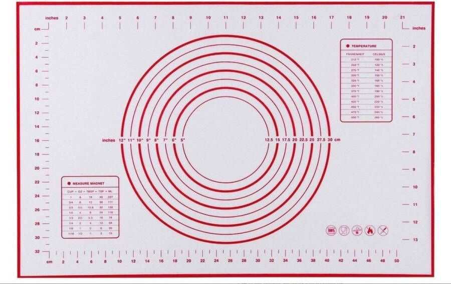 Tasty Me Siliconen Bakmat non-Stick voor fondant deeg isomalt uitrolmat 60 x 40 cm.