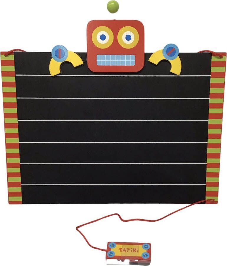 Tatiri Krijtbord model Robot 30 x 21 cm in 3 kleuren wordt assorti geleverd