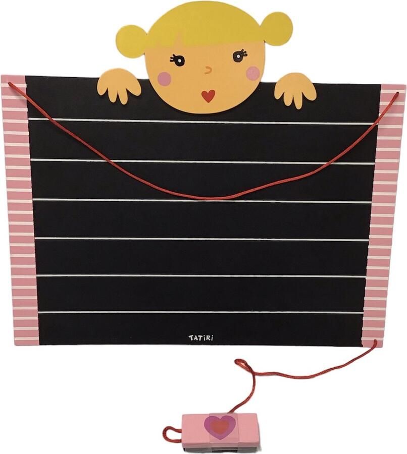 Tatiri Krijtbord Meisje 30 x 21 cm in 3 kleuren wordt assorti geleverd