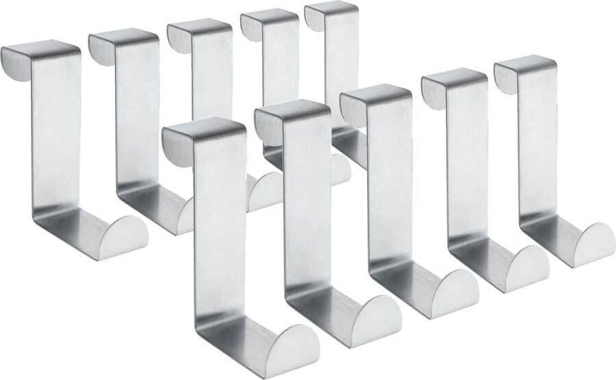 Tatkraft SEGER 10 Deurhanddoekhouders deurhaken roestvrij staal zilver zonder boren