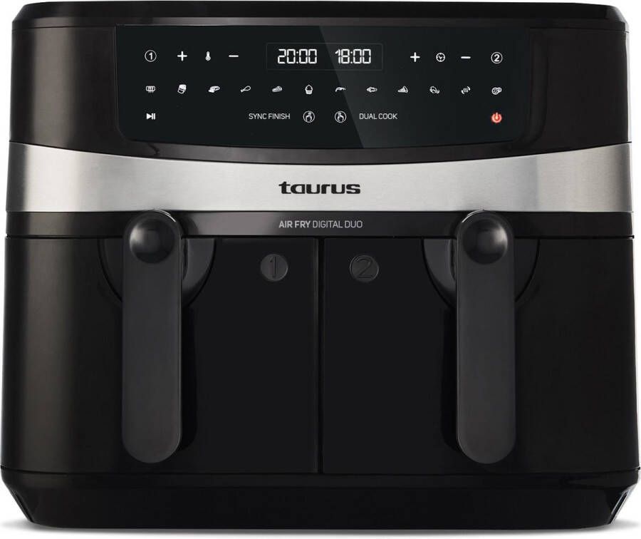 Taurus Air Fry Digital Duo Dubbel 9 l 2200 W Heteluchtfriteuse Zwart