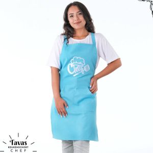 Tavas Chef Keukenschort 60x80 cm Turkoois Kookschort met zakken Keukenschort Schort voor vrouwen een voor mannen