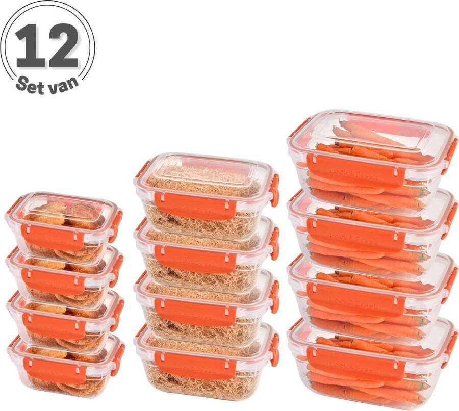 Tavas meal-prep-bakjes-vershoudbakjes-set-van-12-oranje-lunchbox-diepvriesbakjes-vershouddoos-vershoudbakjes-set-voedselcontainer-magnetron-bakjes