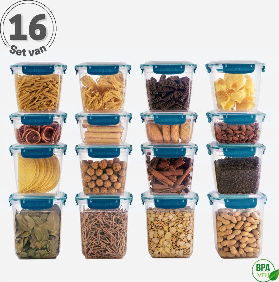 Tavas Meal Prep Bakjes Vershoudbakjes Set van 16 Blauw Lunchbox Diepvriesbakjes Vershouddoos Vershoudbakjes Set Voedselcontainer Magnetron Bakjes