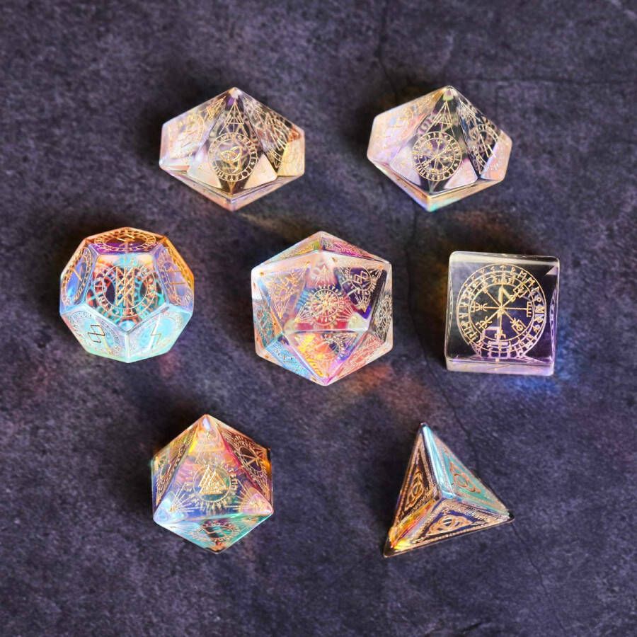 Tavern Dice Rainbow Glass Gemstone Dobbelstenen Dnd Dice Set