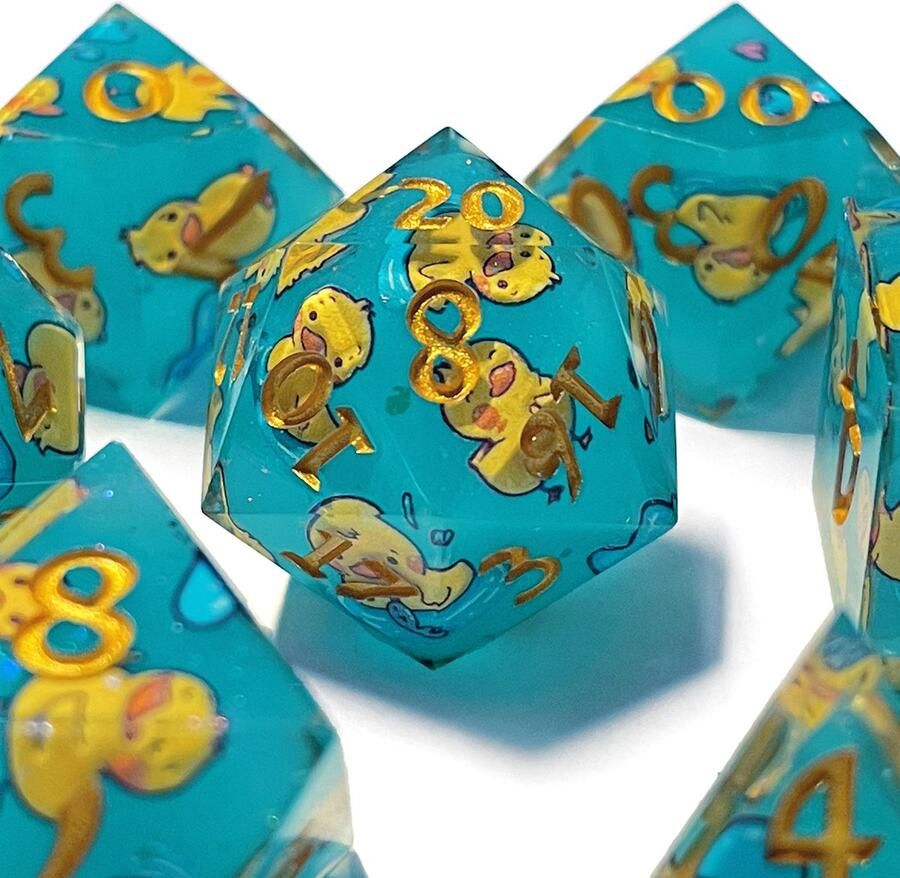 Tavern Dice Duck DnD Dice Set Eendjes Dobbelstenen Set Dnd Dice Set DnD Dice Resin Layered DnD Dobbelstenen