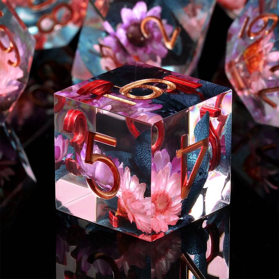 Tavern Dice FEYWILD Dried Flower Dice Set Gedroogde Bloem Dobbelstenen Set Dungeons & Dragons Dobbelsteen Pathfinder RPG