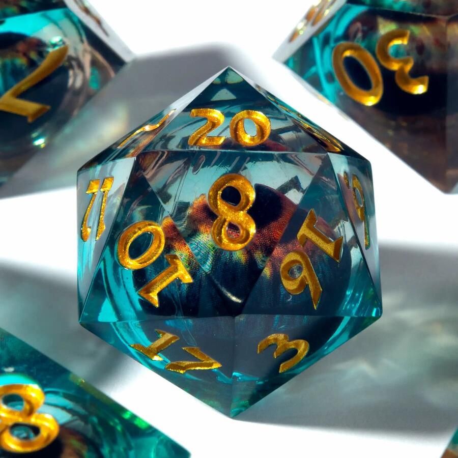 Tavern Dice Hag's Eye Beholder Eye Dice Liquid Core Dobbelstenen Dnd Dice Set Dungeons & Dragons Dobbelstenen DnD Dobbelstenen