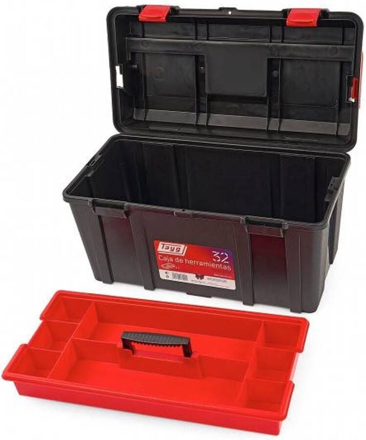 Tayg kunststof gereedschapkoffer met inlegtree profi zwart nr. 32