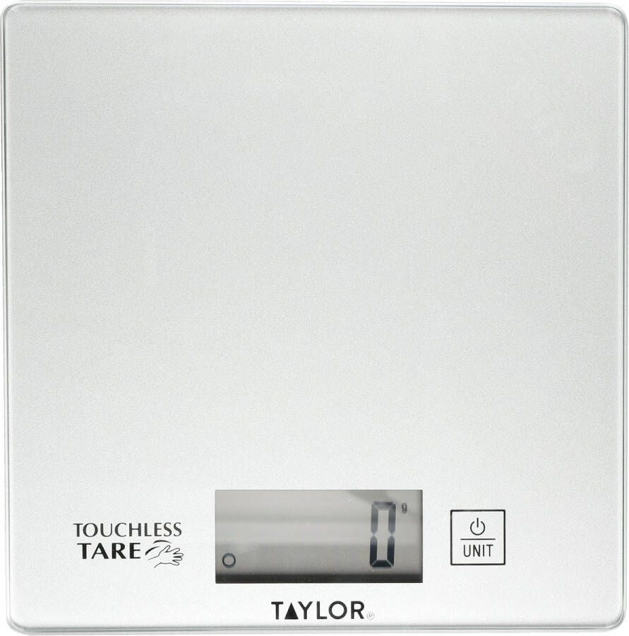 Taylor KitchenCraft Pro Digitale Keukenweegschaal 15 x 15 cm Glas En Plastic Zilver