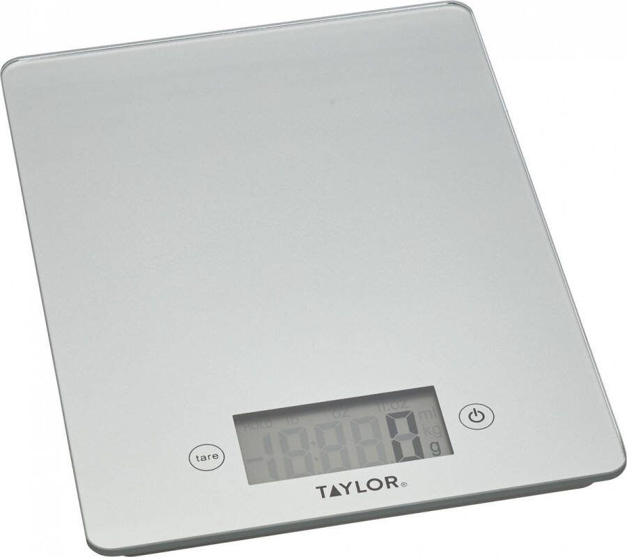 Taylor KitchenCraft Pro Digitale Keukenweegschaal 17 x 23 cm Glas En Plastic Zilver