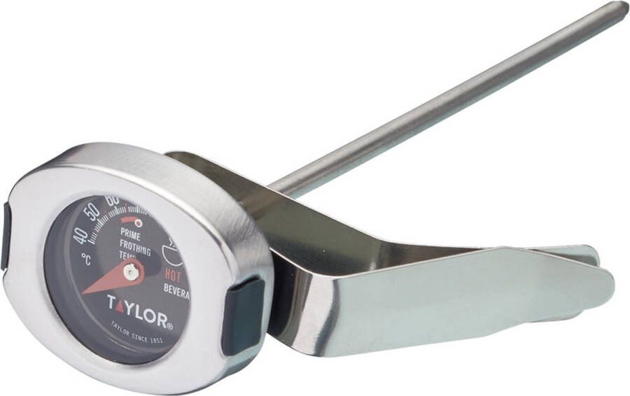 Taylor KitchenCraft Pro Melk Thermometer 6 x 3 x 14 5 cm Roestvrij Staal Zwart en Zilver