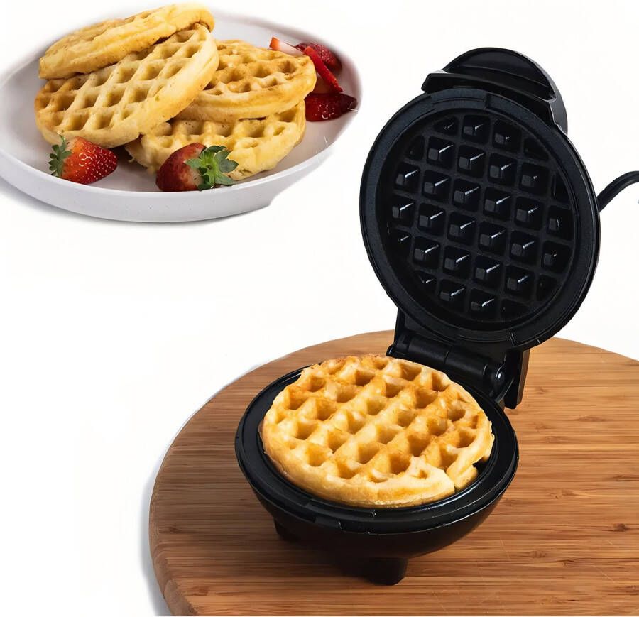 Te Amo Mini wafelijzer Wafelmaker Mini Waffle maker Compact voor Heerlijke Mini-Wafels Zwart