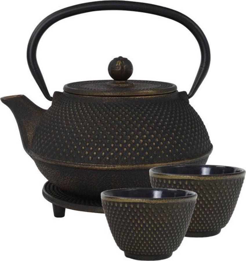 Teaclassix Theeset Arare 0.8 l Zwart Goud (set van 4)