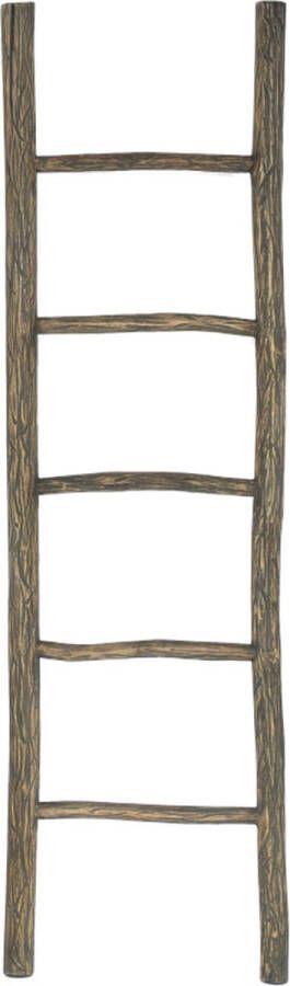 Teakea Decoratieve houten ladder Teak | Carved Wood | 50x5x150
