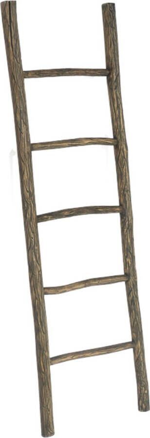 Teakea Houten decoratie ladder Carved Bruin 50x5x175