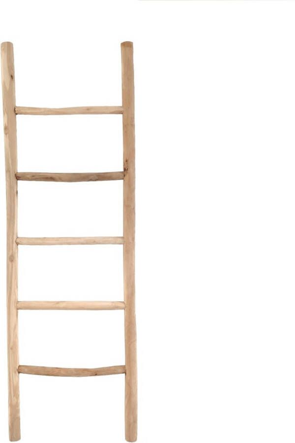 Teakea Teakhouten decoratie ladder | Naturel Eiken-Look| 50x5x150
