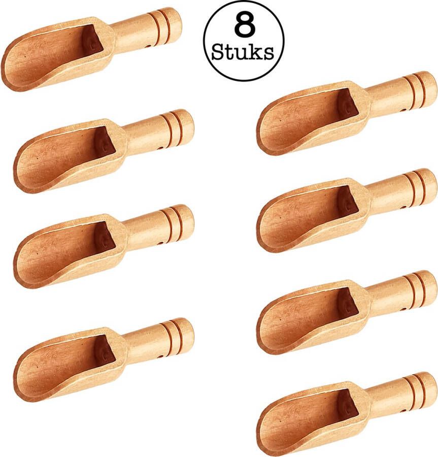 TeaLux 10 Stuks Mini Houten Lepels Kleine Theelepeltjes Houten Schepjes Doseerschep Maatlepel Lepels Voor Keuken Koken Kruiden Koffie Thee Suiker en Zout Spatel