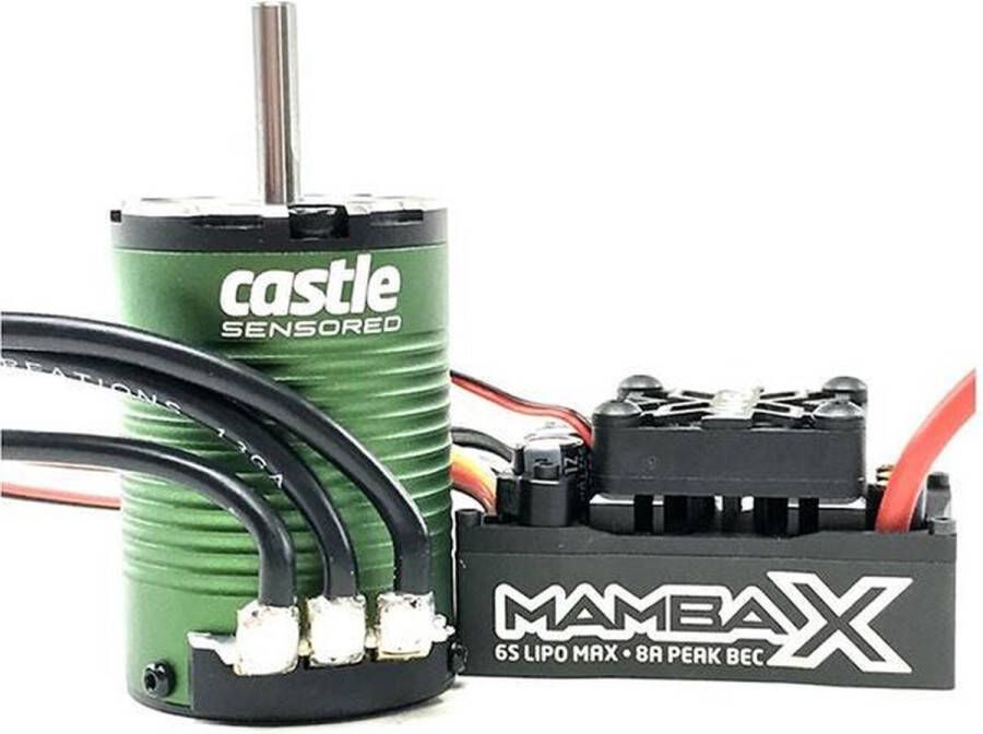 Team-Corally Castle Creations Mamba X SCT Combo 1-10 Extreem SCT regelaar met 1410-3800 5mm motoras Sensored Motor