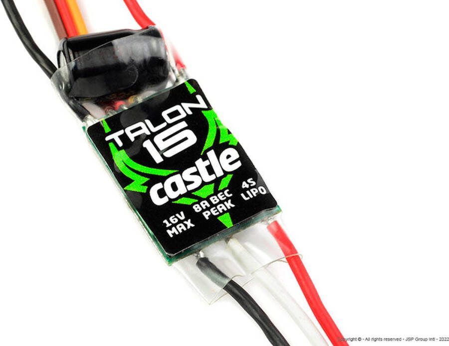 Team-Corally Castle Creations Talon 15 Hoog-vermogen Air-Heli Brushless regelaar Telemetrie mogelijkheid 2-6S 15A Hoogvermogen SBec