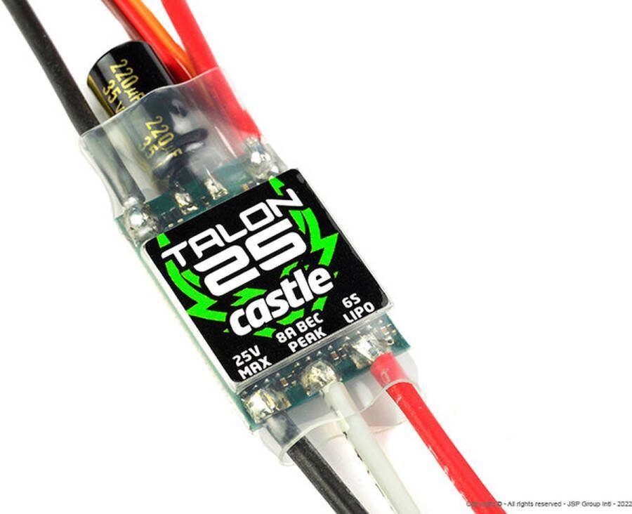 Team-Corally Castle Creations Talon 25 Hoog-vermogen Air-Heli Brushless regelaar Telemetrie mogelijkheid 2-6S 25A Hoogvermogen SBec