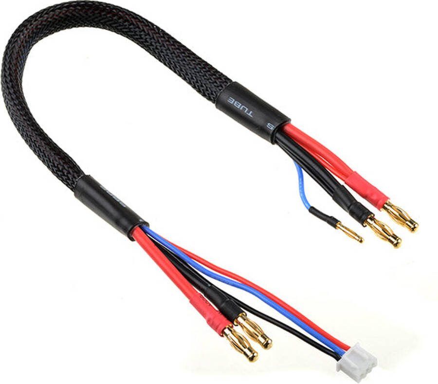 Team-Corally Revtec Laad- balanceer-kabel 4mm Bullit connector 2S Lader 2S XH connector 2mm Bullit connector 14AWG Siliconen-kabel 30cm 1 st