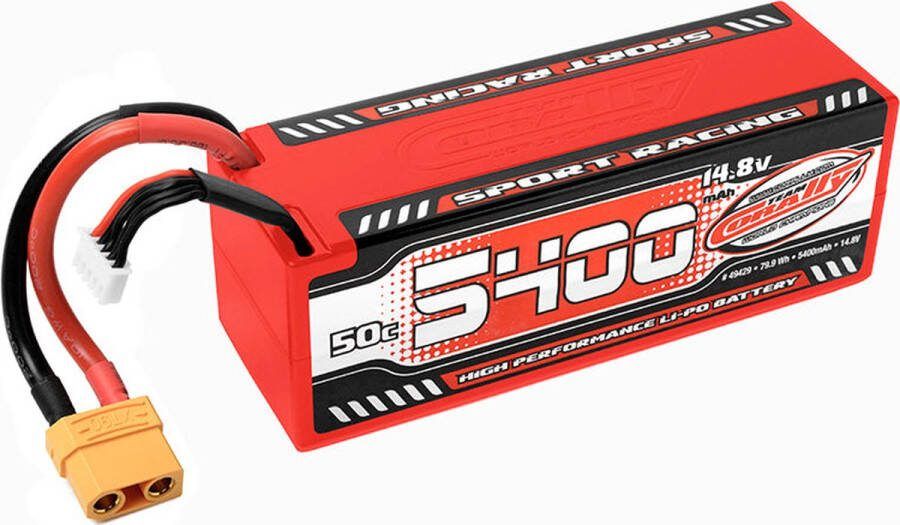 TEAM CORALLY Sport Racing 50C LiPo Battery 5400mAh 14.8V Stick 4S Hard Wire XT90
