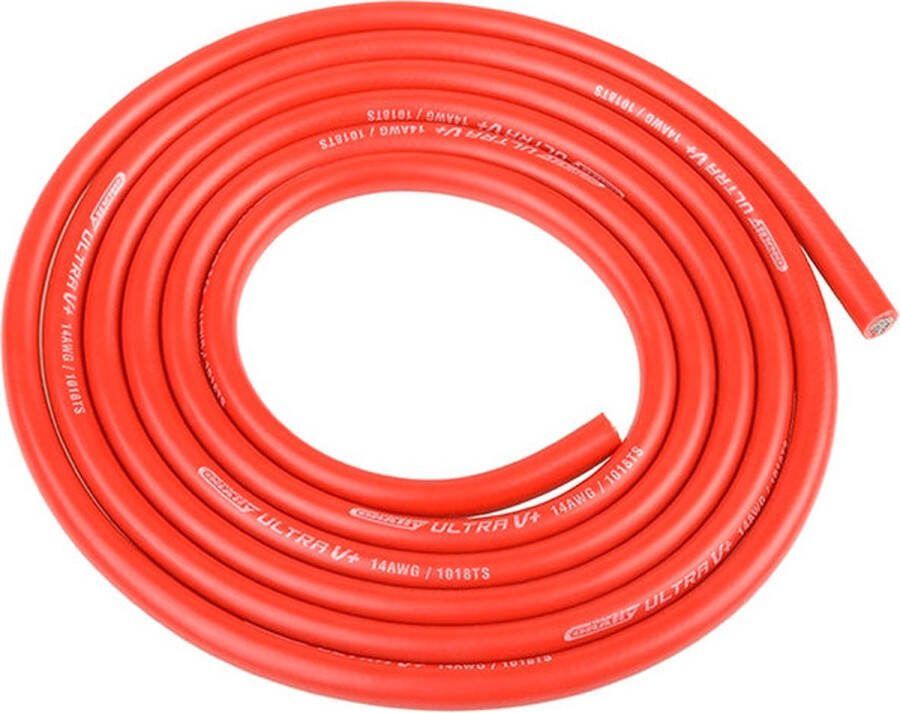 Promodels Team Corally Ultra V+ Siliconen kabel Super flexibel Rood 14AWG 1018 0.05 Strengen BD 3.5mm 1m
