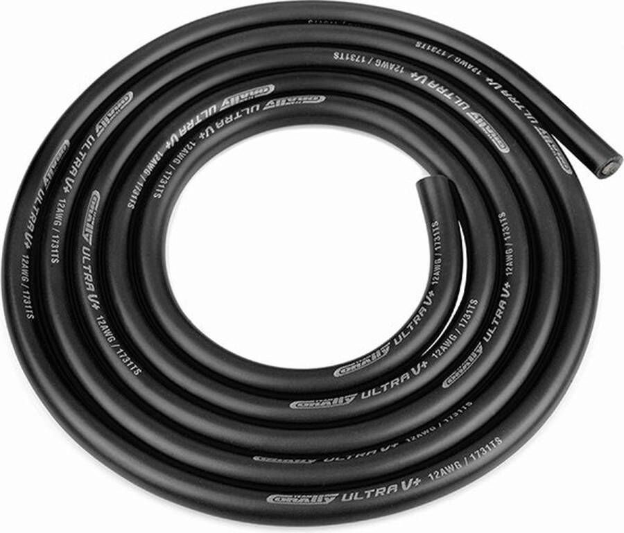 Promodels Team Corally Ultra V+ Siliconen kabel Super flexibel Zwart 12AWG 1731 0.05 Strengen BD 4.5mm 1m