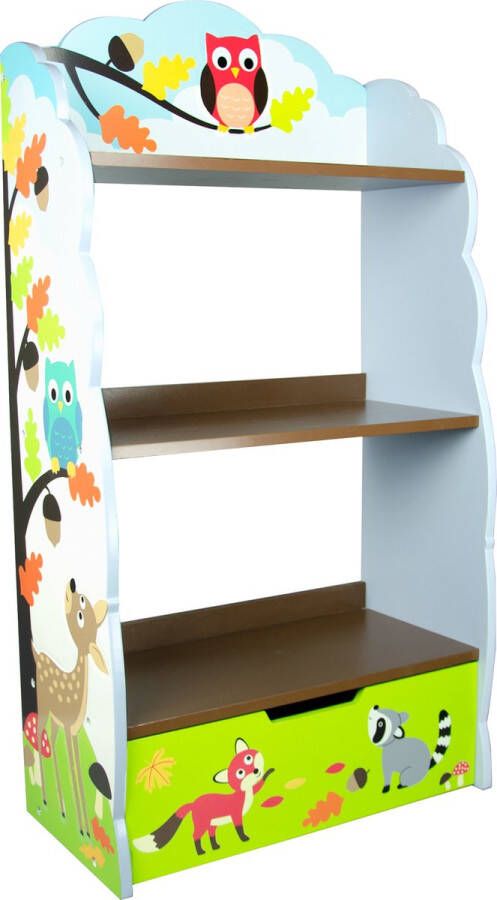 Teamson Kids Houten Boekenkast Voor Kinder Kinderslaapkamer Accessoires Betoverd Bos Ontwerp TD 11704A