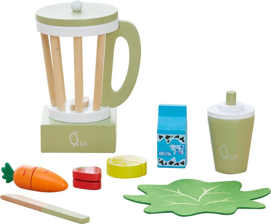 Teamson Kids Houten Speelkeuken Accessories Blender 13 Stuks Kinderspeelgoed Groen