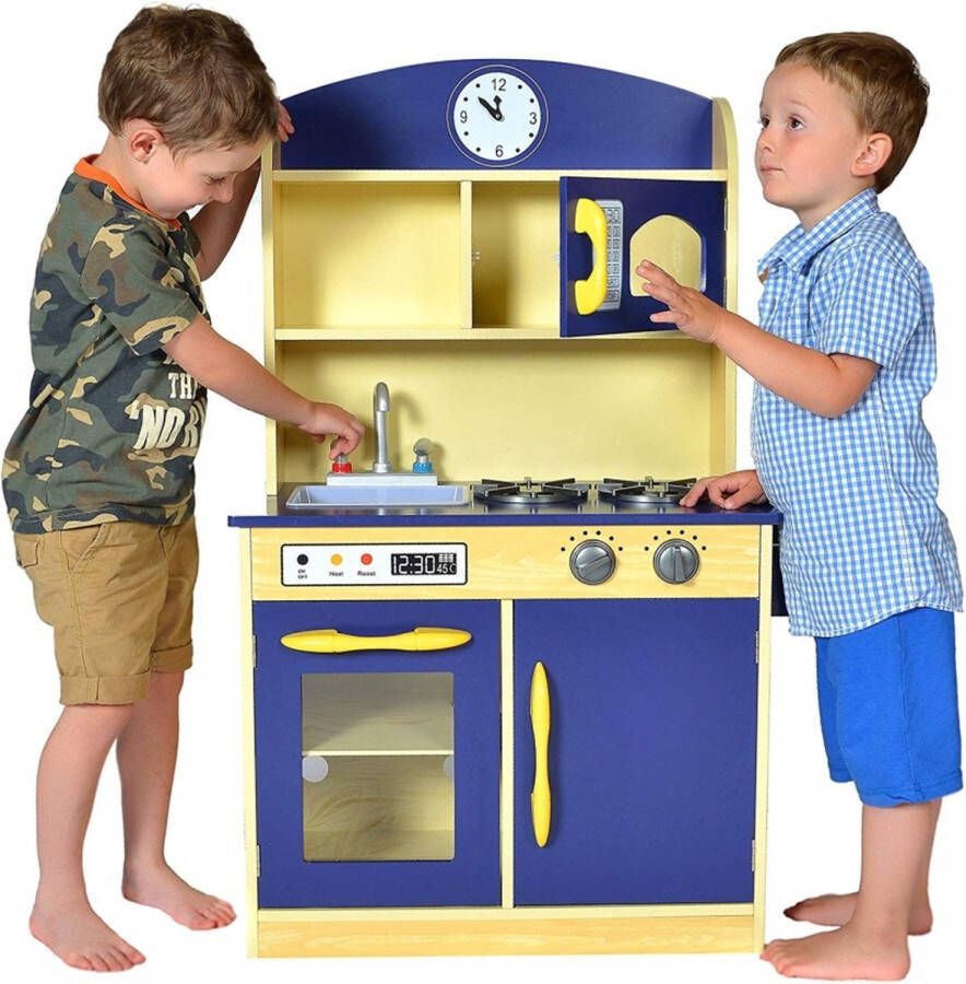 Teamson Kids Houten Speelkeuken Kinderspeelgoed Rollenspel Speelgoed Blauw