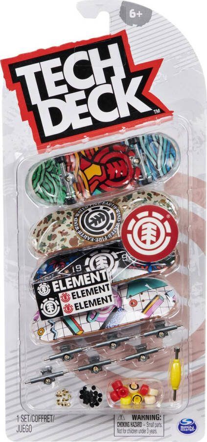 Tech Deck Ultra DLX-pakket met 4 vingerskateboards Element Skateboards aanpasbare miniskateboards