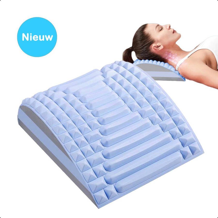 TechEssentials Spinepal Nek&Rug Kussen Massage Apparaat Blauw Back Massage Onderrug Stretcher Corrector Ergonomisch Ondersteuning Steun Auto