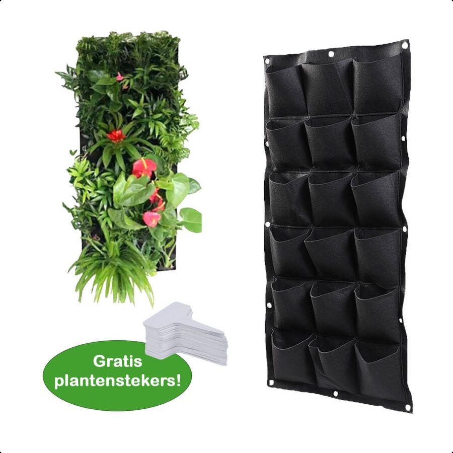 TechEssentials Verticale Moestuin Met Plantenstekers 100x50cm 18-Vaks Plantenrek Kweekzak Water