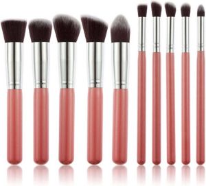 Technique Pro 10-delige Make-up Kwastensets Make Up Brush Oogschaduw – Beauty Foundation Kwast Poederkwast Brush Make Up Cosmetica White Silver