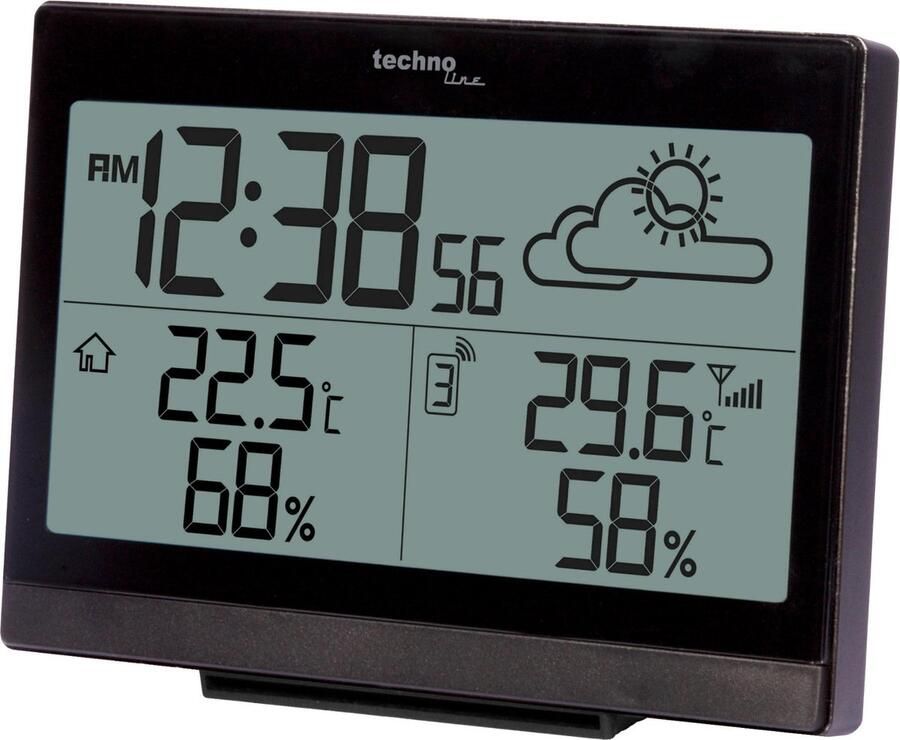 Technoline weerstation WS 9252 140x100x47mm zwart met 1 buitensensor 50m TL-WS9252